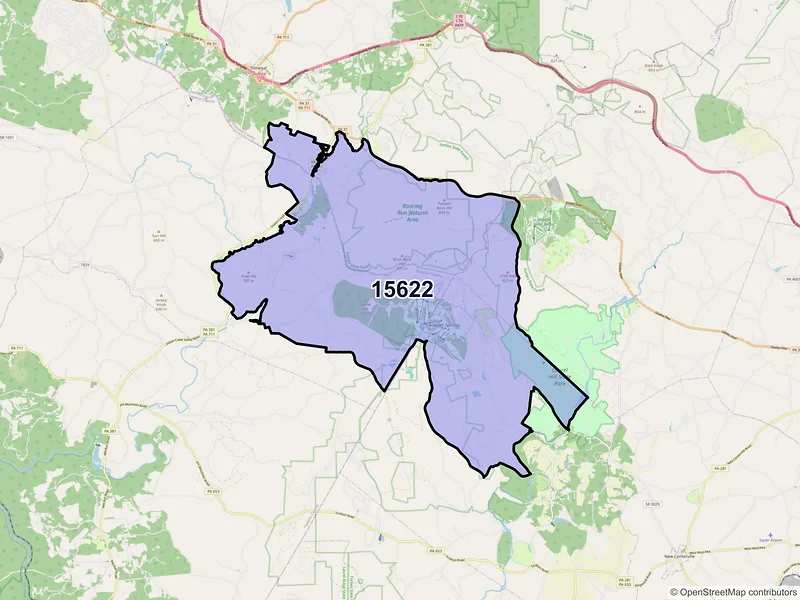 Map of ZIP Code 15622 — Champion, PA