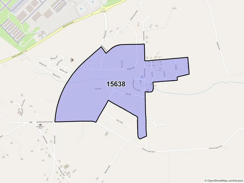 Map of Hostetter, Pennsylvania and ZIP codes