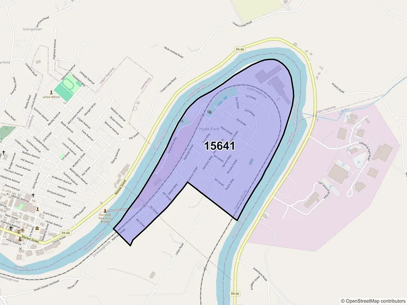 Map of ZIP Code 15641 — Hyde Park, PA