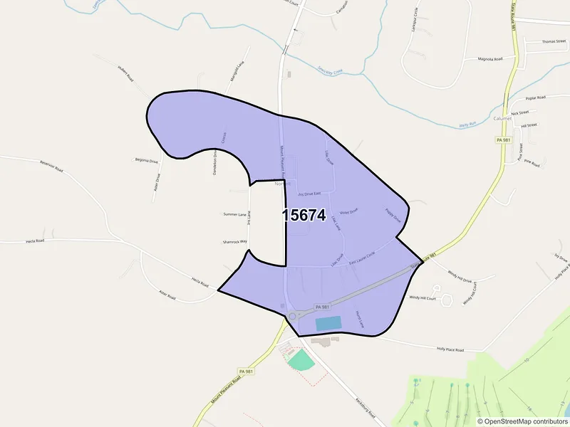 Map of Norvelt, Pennsylvania and ZIP codes
