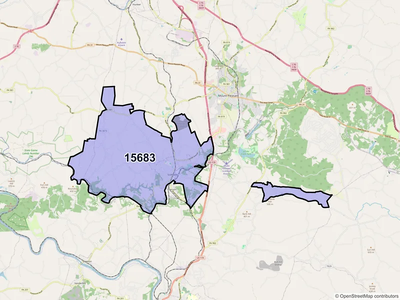 Map of ZIP Code 15683 — Scottdale, PA
