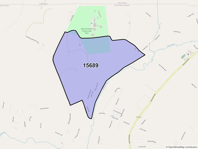 Map of United, Pennsylvania and ZIP codes