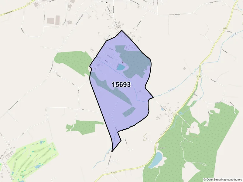 Map of Whitney, Pennsylvania and ZIP codes