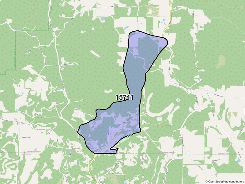 Map of Anita, Pennsylvania and ZIP codes