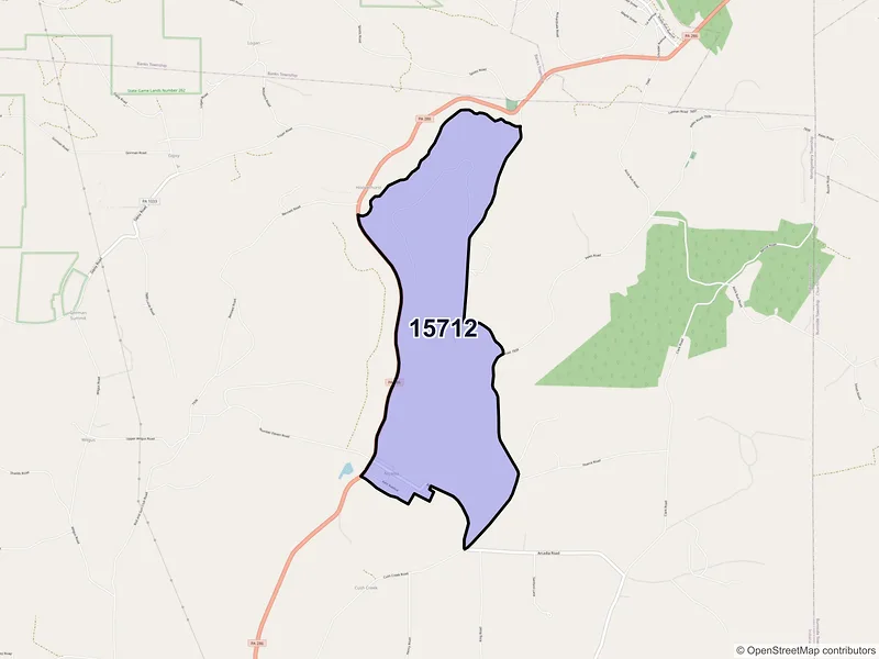 Map of Arcadia, Pennsylvania and ZIP codes