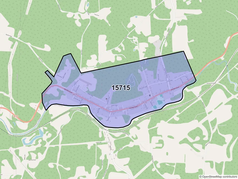 Map of Big Run, Pennsylvania and ZIP codes