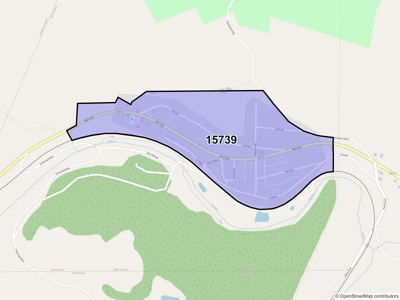 Map of Ernest, Pennsylvania and ZIP codes