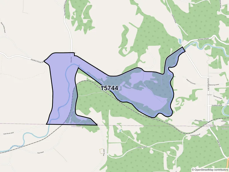 Map of ZIP Code 15744 — Hamilton, PA