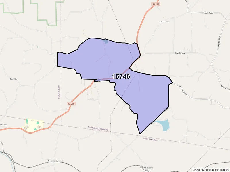Map of Hillsdale, Pennsylvania and ZIP codes