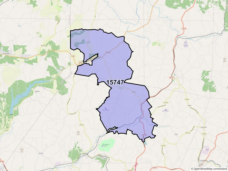 Map of Home, Pennsylvania and ZIP codes