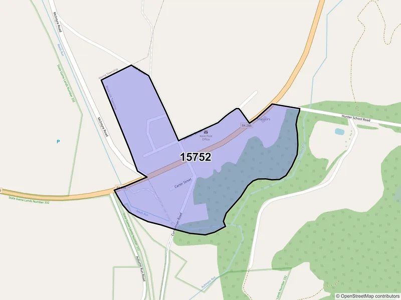 Map of Kent, Pennsylvania and ZIP codes