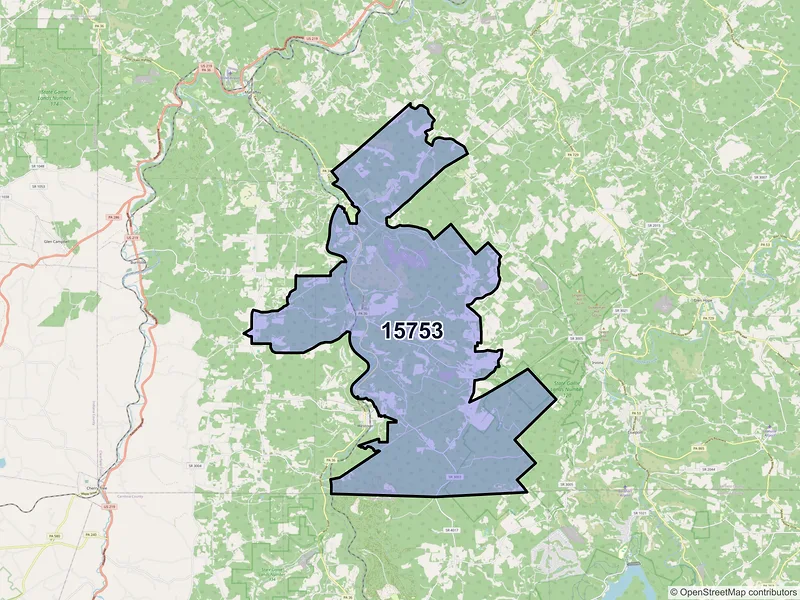 Map of ZIP Code 15753 — La Jose, PA