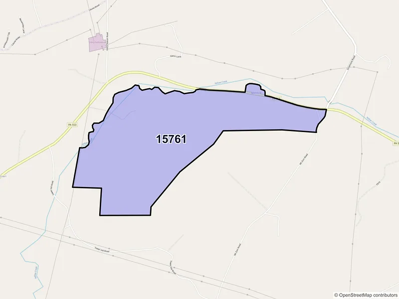 Map of Mentcle, Pennsylvania and ZIP codes
