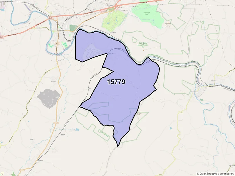 Map of Torrance, Pennsylvania and ZIP codes