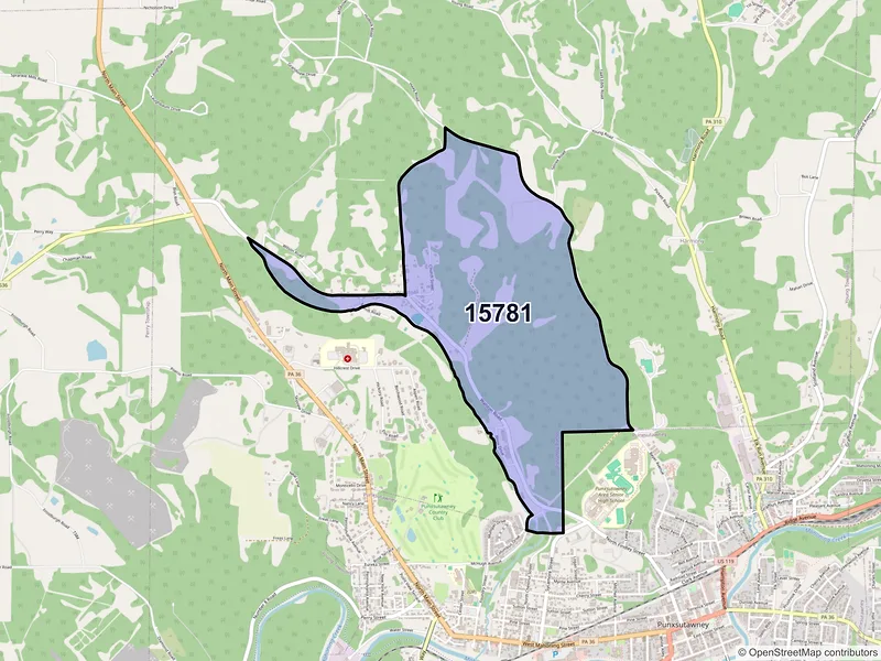 Map of Walston, Pennsylvania and ZIP codes