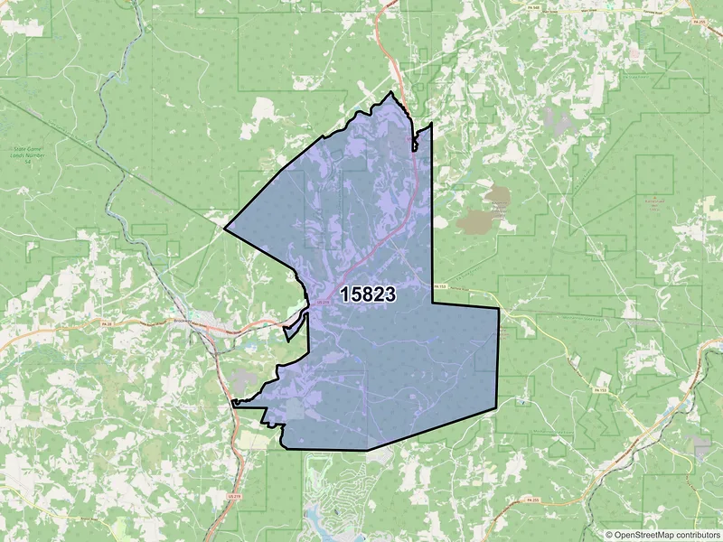 Map of ZIP Code 15823 — Brockport, PA