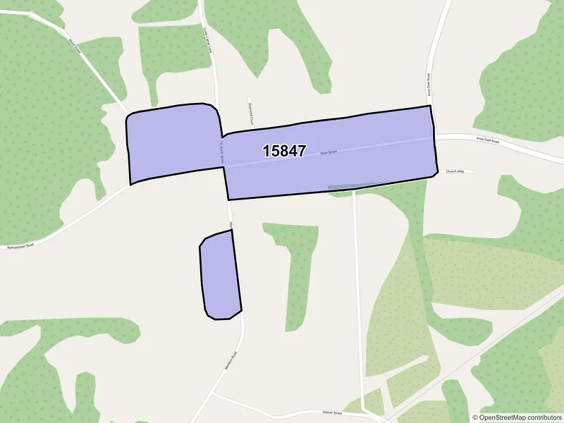 Map of Knox Dale, Pennsylvania and ZIP codes