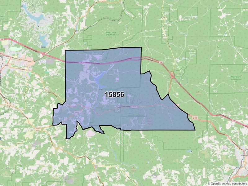 Map of ZIP Code 15856 — Rockton, PA