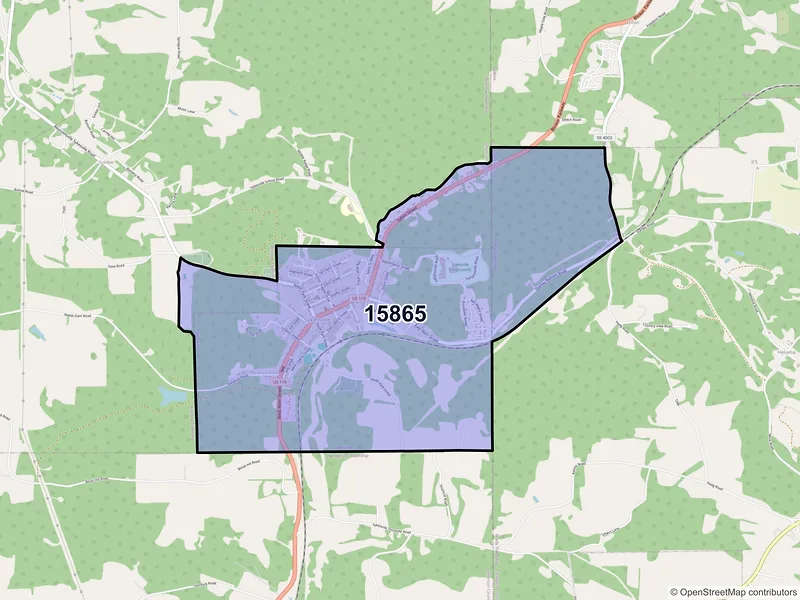 Map of Sykesville, Pennsylvania and ZIP codes