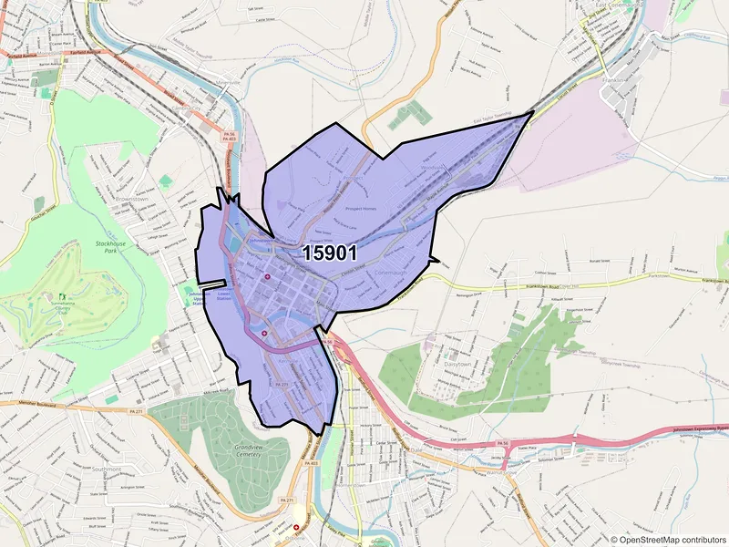 Map of ZIP Code 15901 — Johnstown, PA