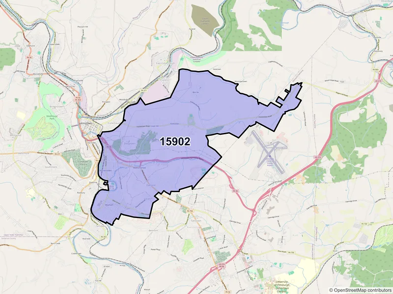 Map of ZIP Code 15902 — Johnstown, PA