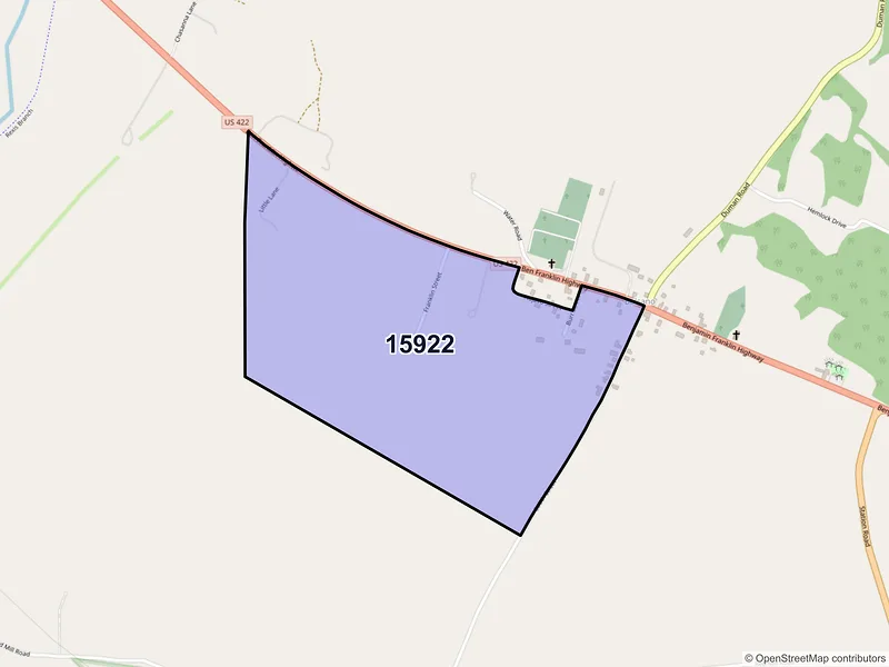 Map of Belsano, Pennsylvania and ZIP codes