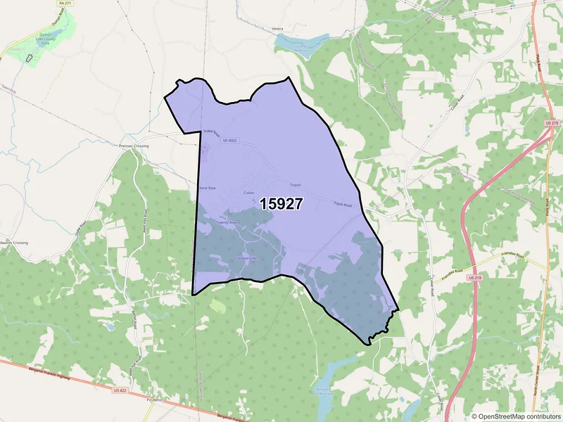 Map of ZIP Code 15927 — Colver, PA