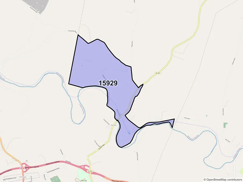 Map of Dilltown, Pennsylvania and ZIP codes