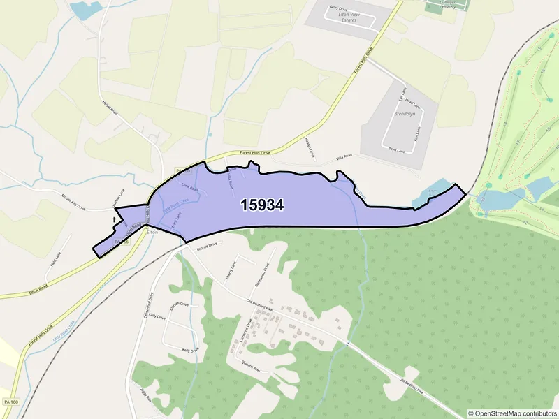 Map of Elton, Pennsylvania and ZIP codes