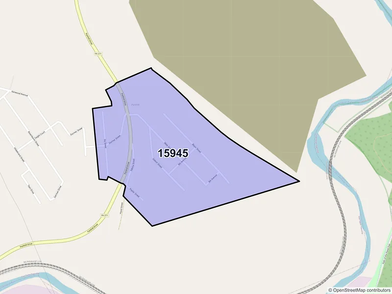 Map of ZIP Code 15945 — Parkhill, PA
