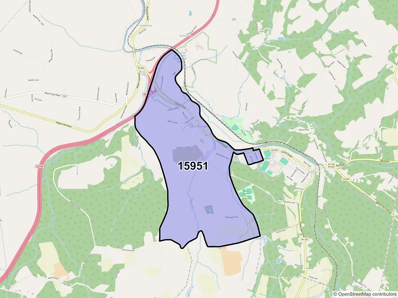Map of Saint Michael, Pennsylvania and ZIP codes