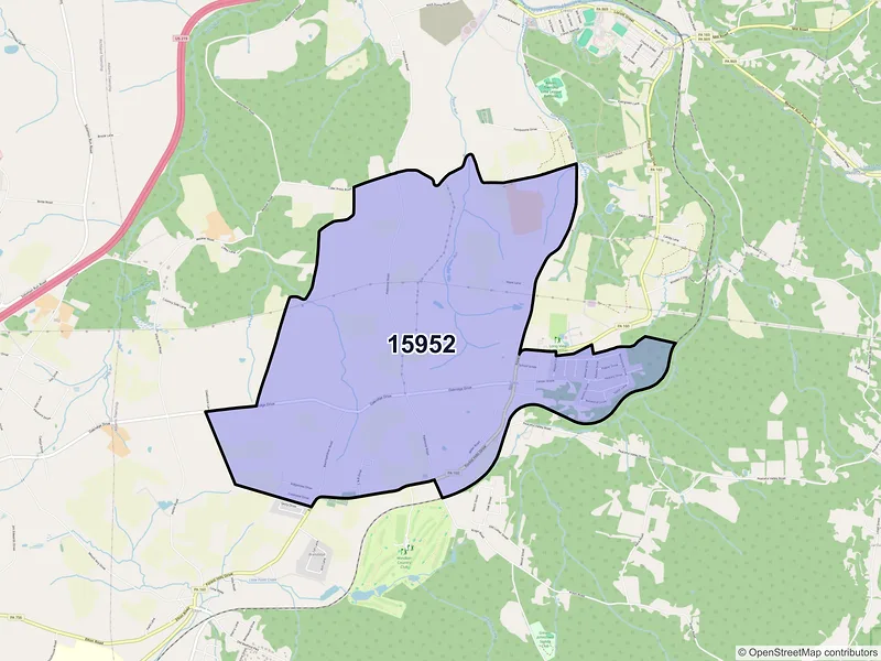 Map of Salix, Pennsylvania and ZIP codes