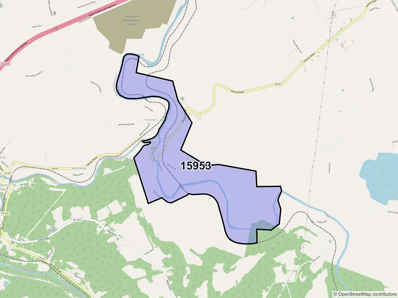 Map of Seanor, Pennsylvania and ZIP codes
