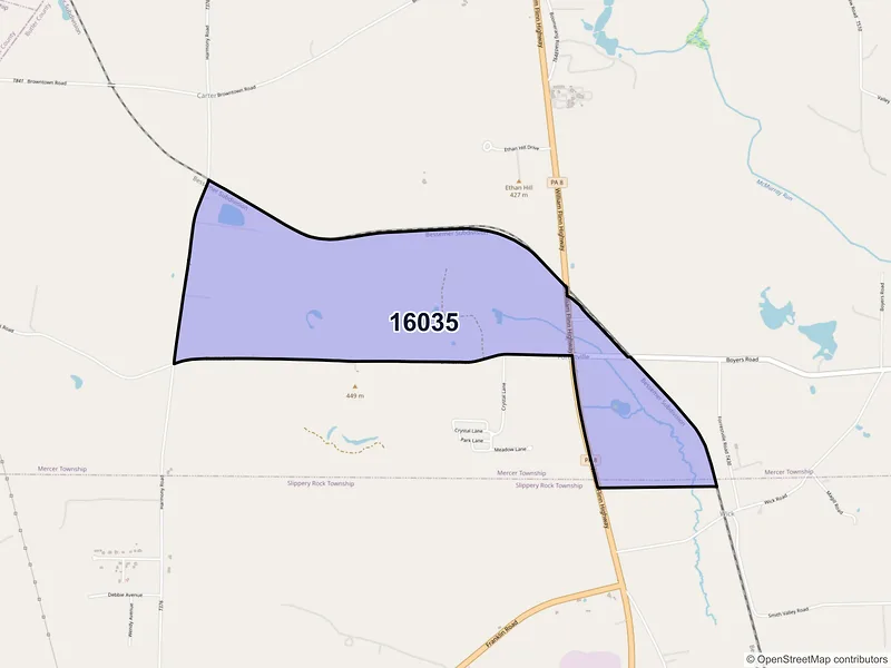 Map of Forestville, Pennsylvania and ZIP codes
