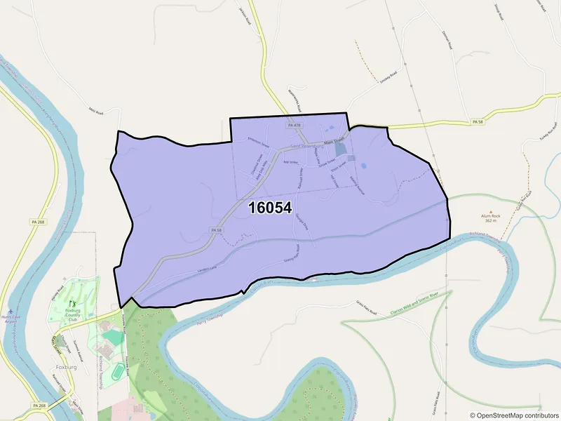 Map of Saint Petersburg, Pennsylvania and ZIP codes