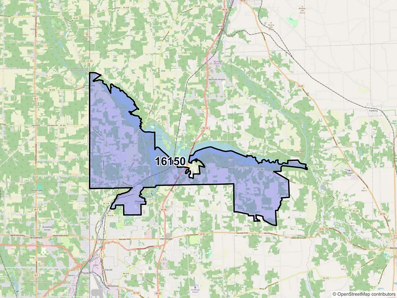 Map of Sharpsville, Pennsylvania and ZIP codes