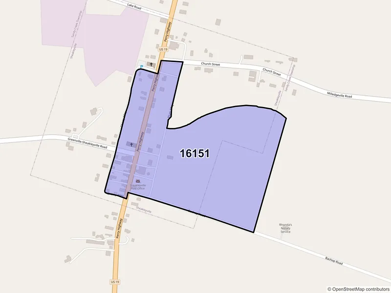 Map of Sheakleyville, Pennsylvania and ZIP codes