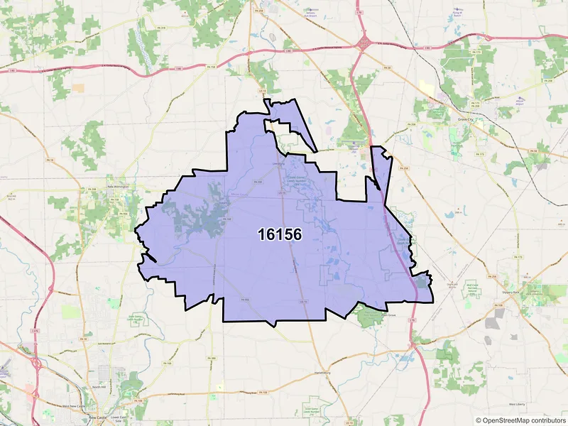 Map of Volant, Pennsylvania and ZIP codes