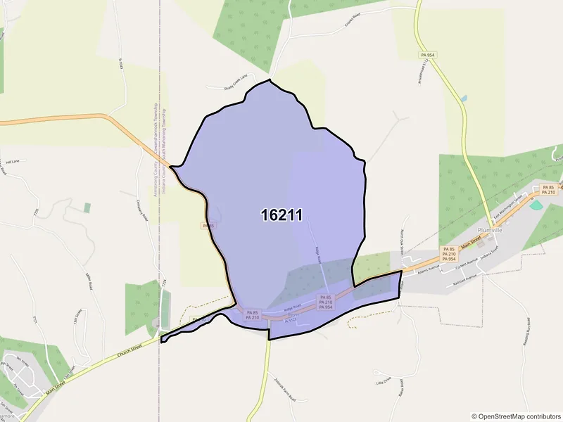 Map of Beyer, Pennsylvania and ZIP codes