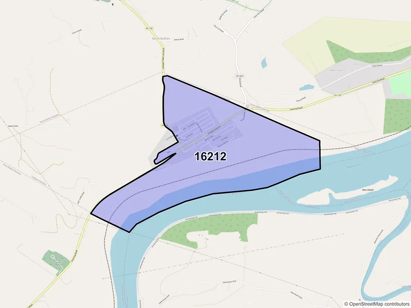 Map of Cadogan, Pennsylvania and ZIP codes