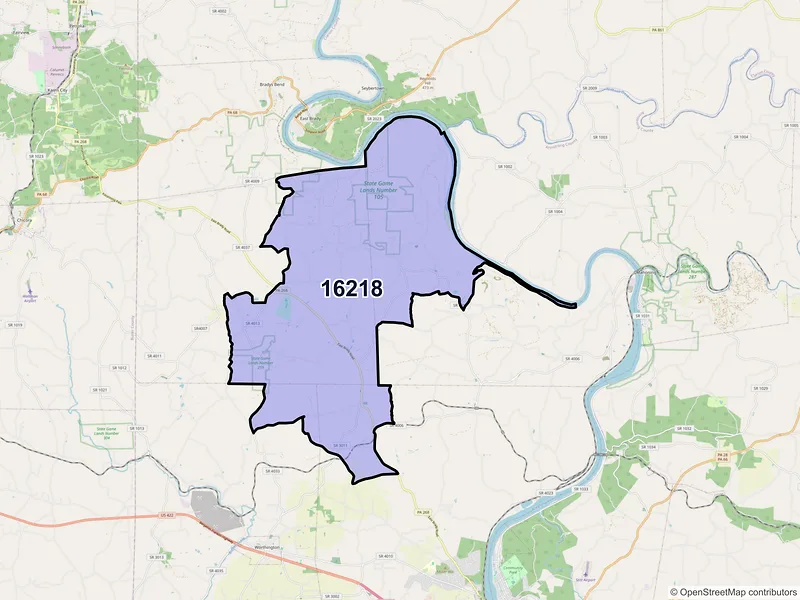 Map of Cowansville, Pennsylvania and ZIP codes