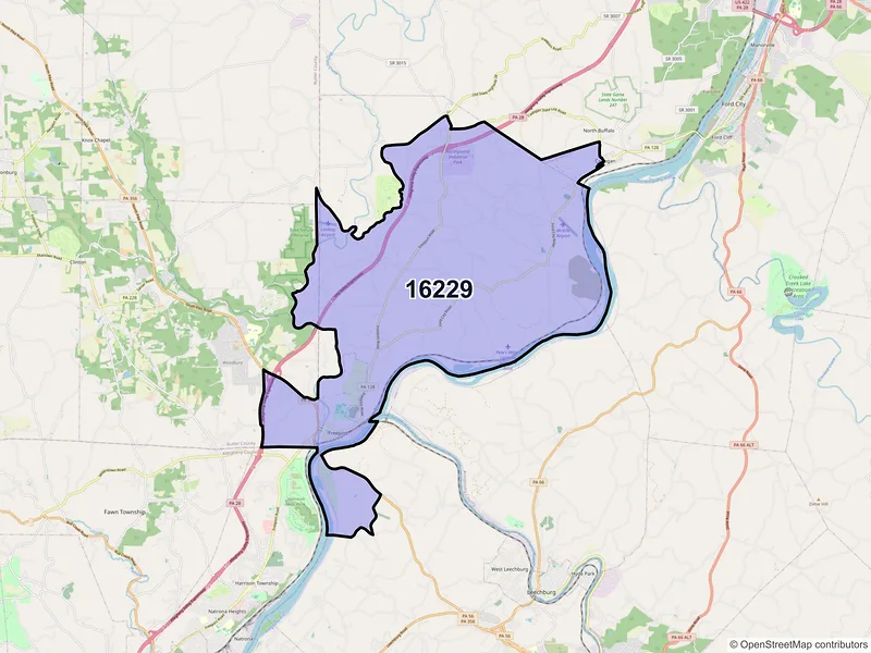 Map of Freeport, Pennsylvania and ZIP codes