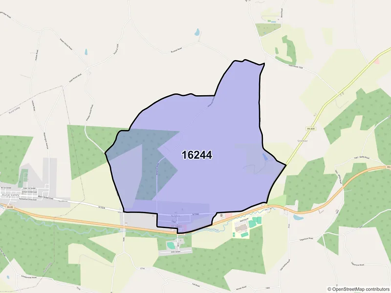 Map of Nu Mine, Pennsylvania and ZIP codes