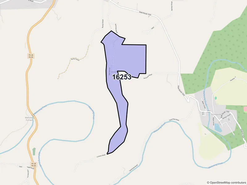 Map of ZIP Code 16253 — Seminole, PA
