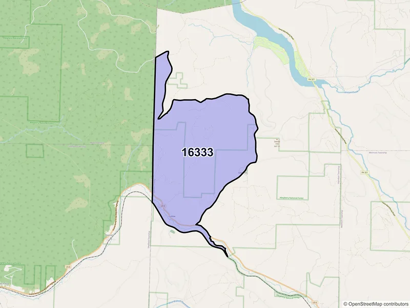 Map of Ludlow, Pennsylvania and ZIP codes