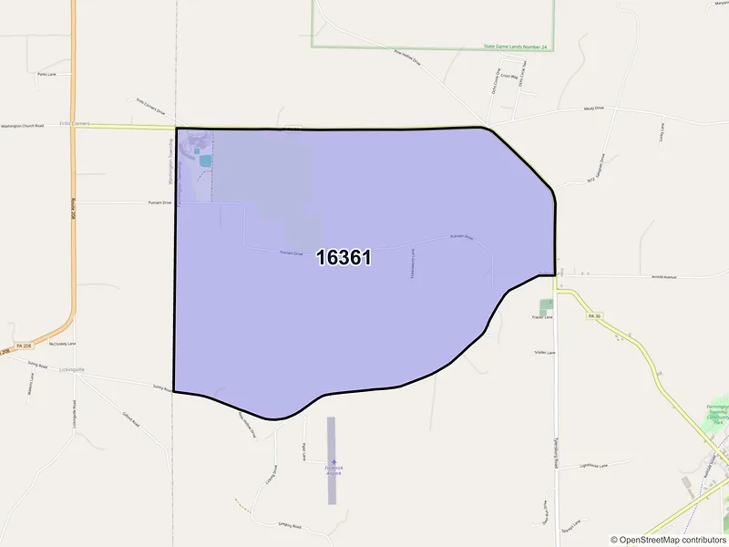Map of Tylersburg, Pennsylvania and ZIP codes