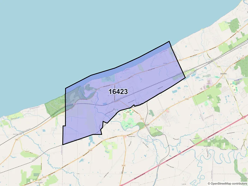 Map of ZIP Code 16423 — Lake City, PA
