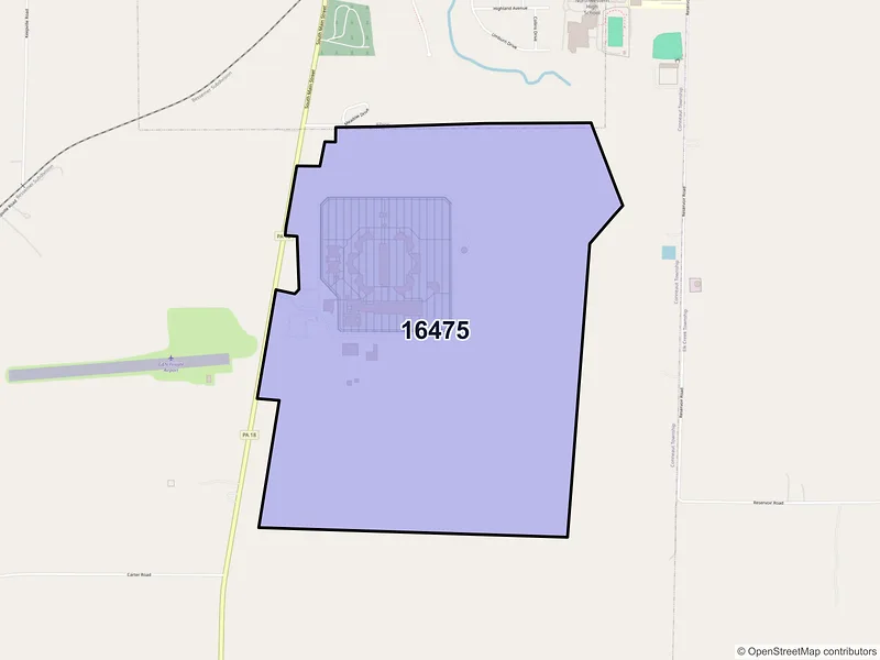 Map of ZIP Code 16475 — Albion, PA