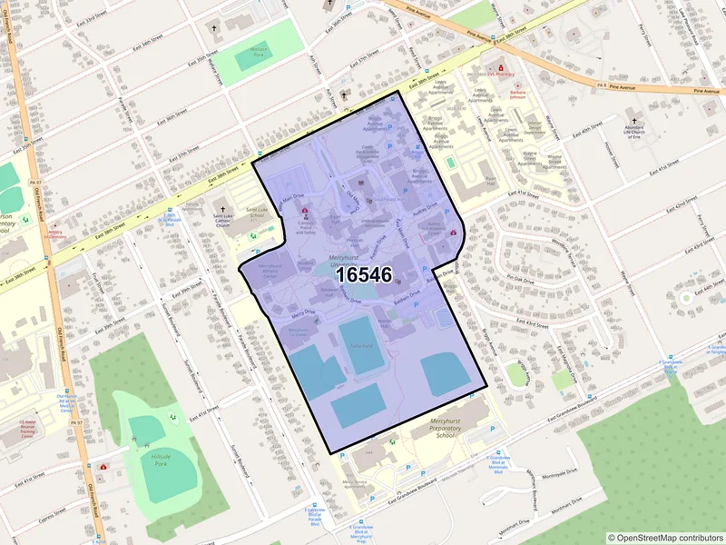 Map of ZIP Code 16546 — Erie, PA