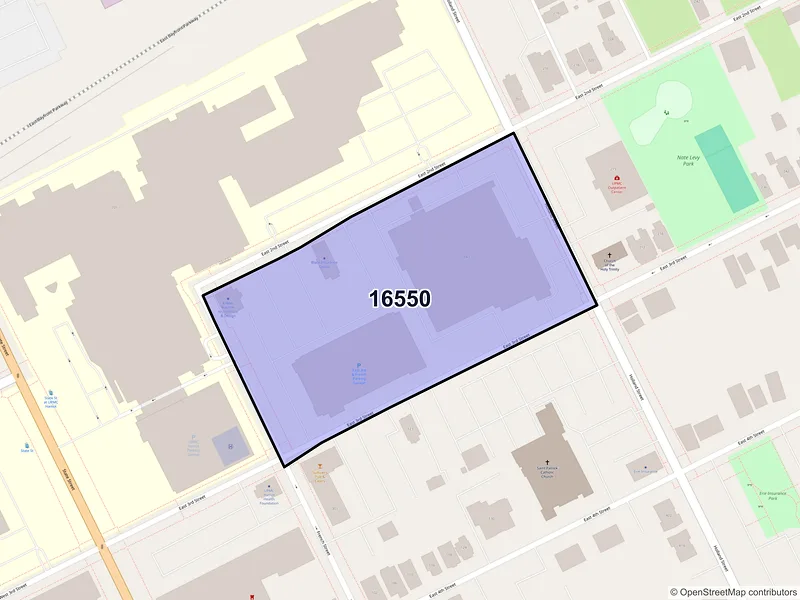 Map of ZIP Code 16550 — Erie, PA